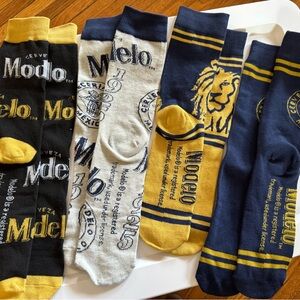 Modelo Men’s Crew Socks — Navy, Yellow, Black & Cream Set of 5